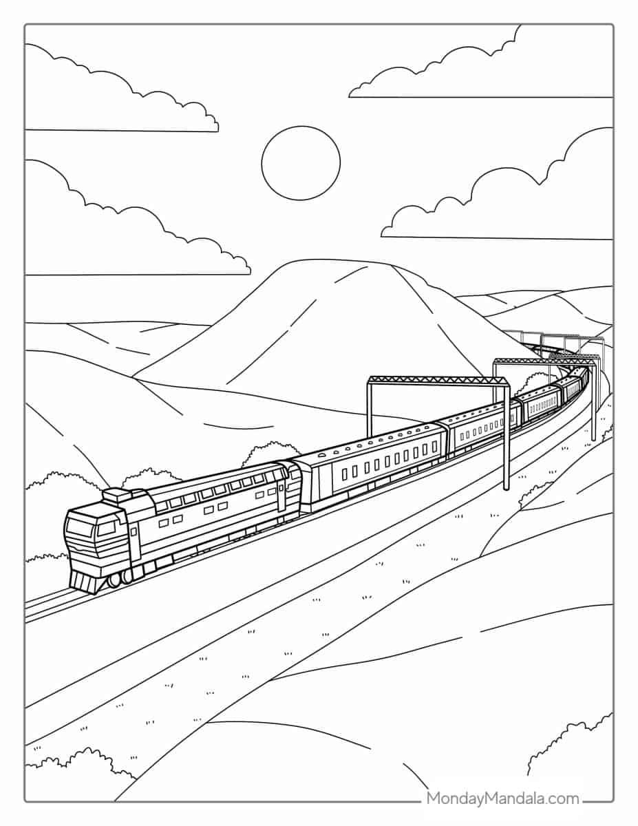 Çocuklar İçin Tren Boyama Sayfaları 