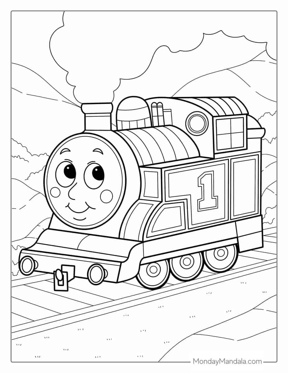 Çocuklar İçin Tren Boyama Sayfaları 