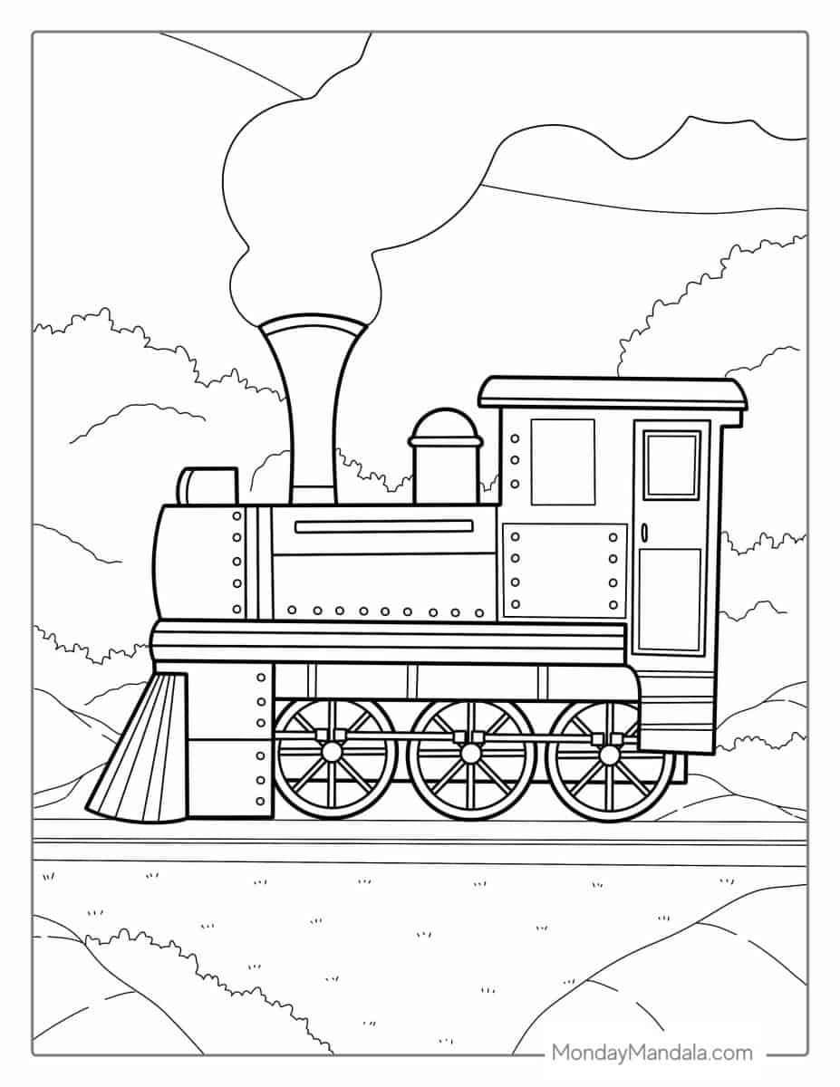 Çocuklar İçin Tren Boyama Sayfaları 