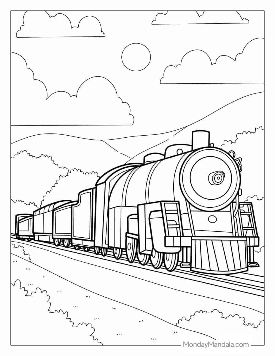 Çocuklar İçin Tren Boyama Sayfaları 