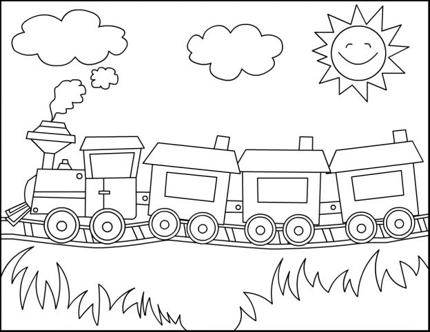 Çocuklar İçin Tren Boyama Sayfaları 
