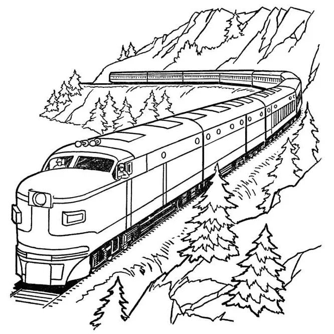 Çocuklar İçin Tren Boyama Sayfaları 