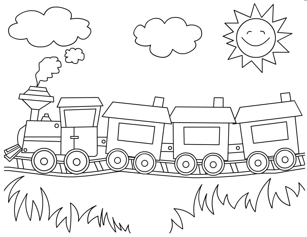 Çocuklar İçin Tren Boyama Sayfaları 