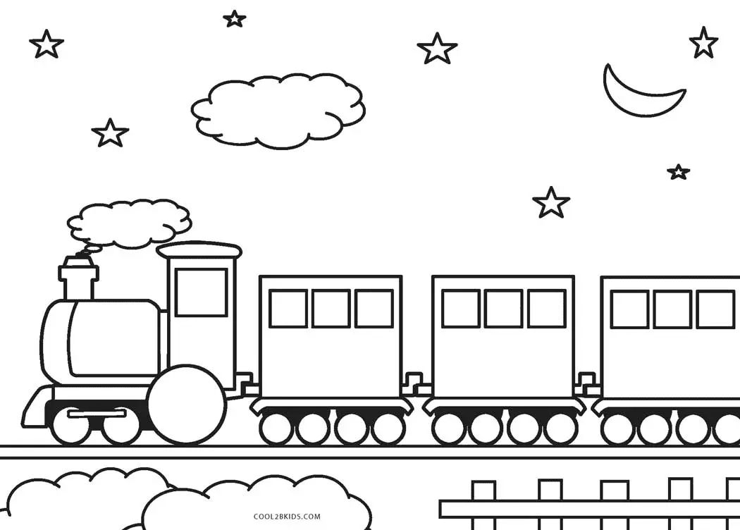 Çocuklar İçin Tren Boyama Sayfaları 