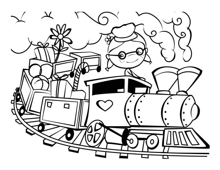 Çocuklar İçin Tren Boyama Sayfaları 