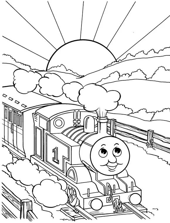 Çocuklar İçin Tren Boyama Sayfaları 
