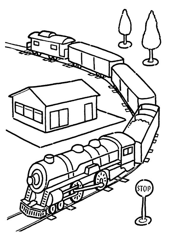Çocuklar İçin Tren Boyama Sayfaları 