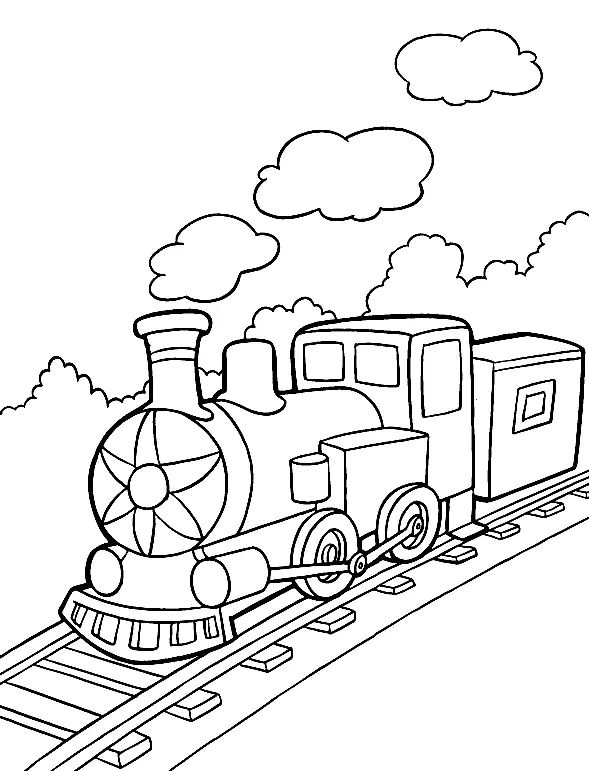 Çocuklar İçin Tren Boyama Sayfaları 