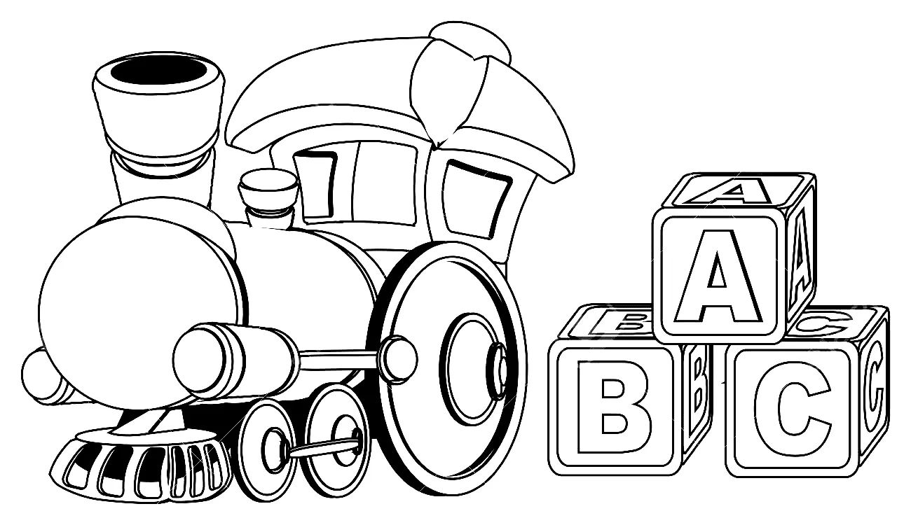 Çocuklar İçin Tren Boyama Sayfaları 