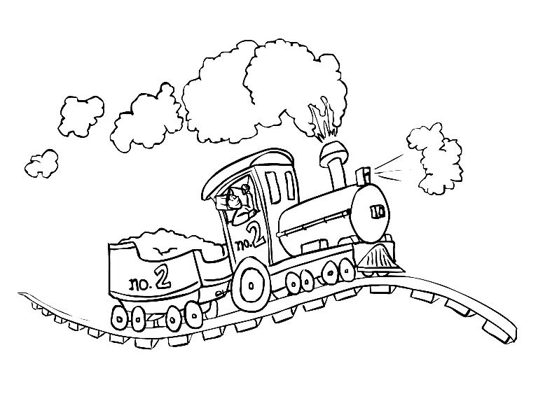 Çocuklar İçin Tren Boyama Sayfaları 