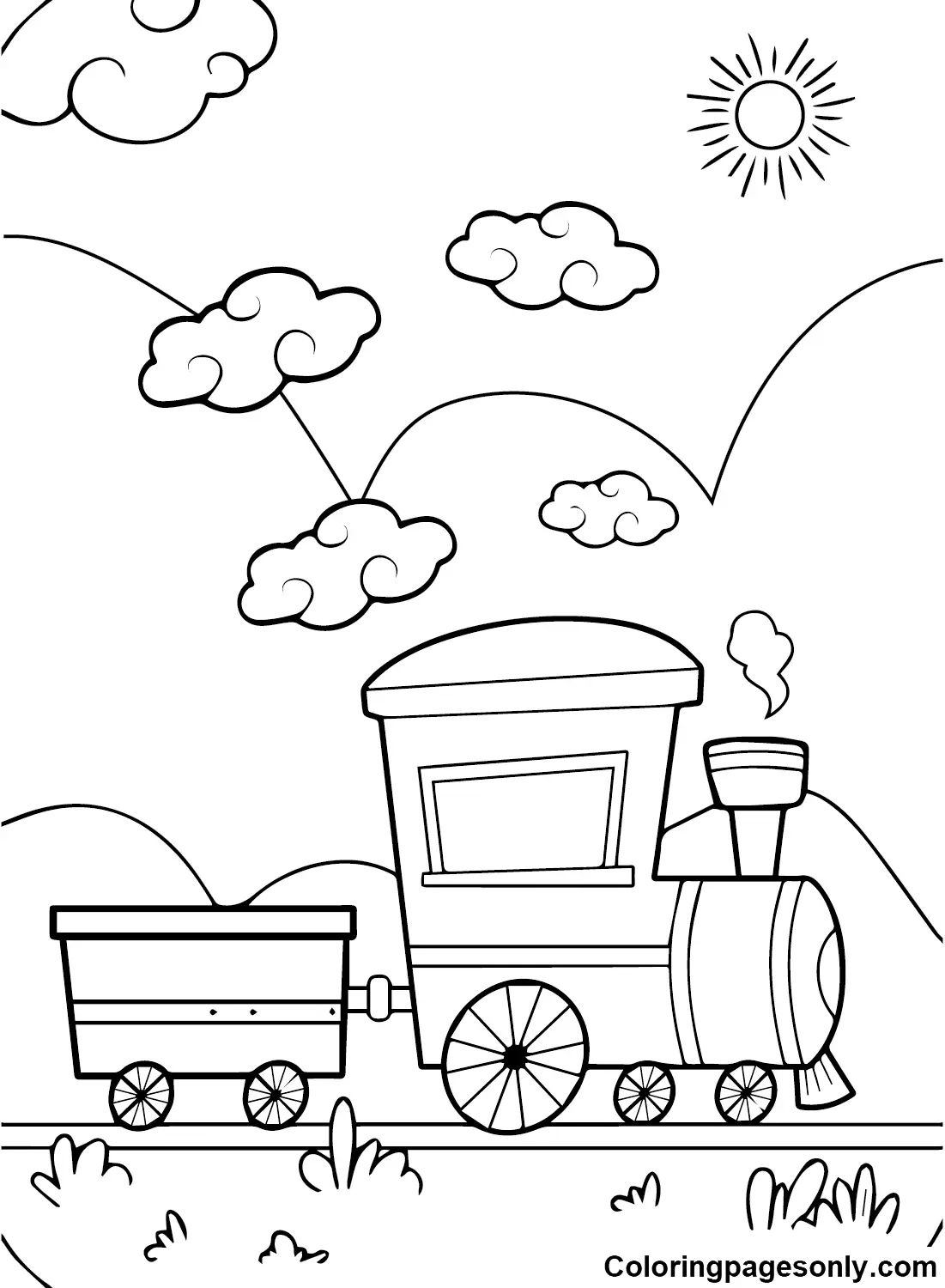 Çocuklar İçin Tren Boyama Sayfaları 
