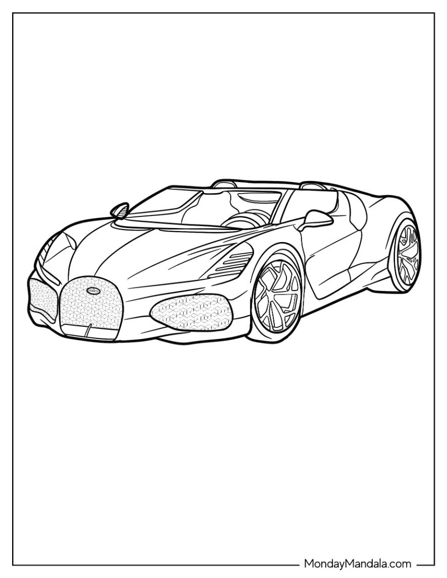 Çocuklar İçin Bugatti Boyama Sayfaları 