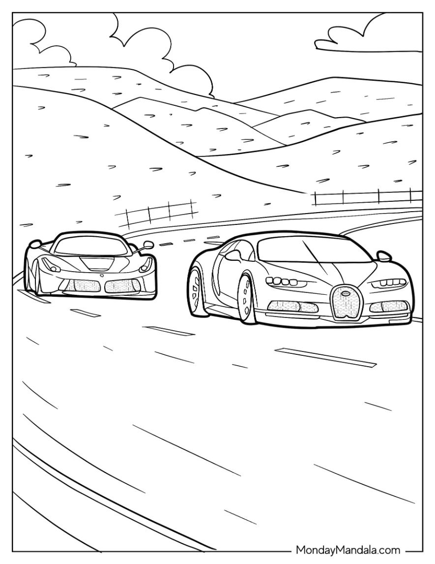 Çocuklar İçin Bugatti Boyama Sayfaları 