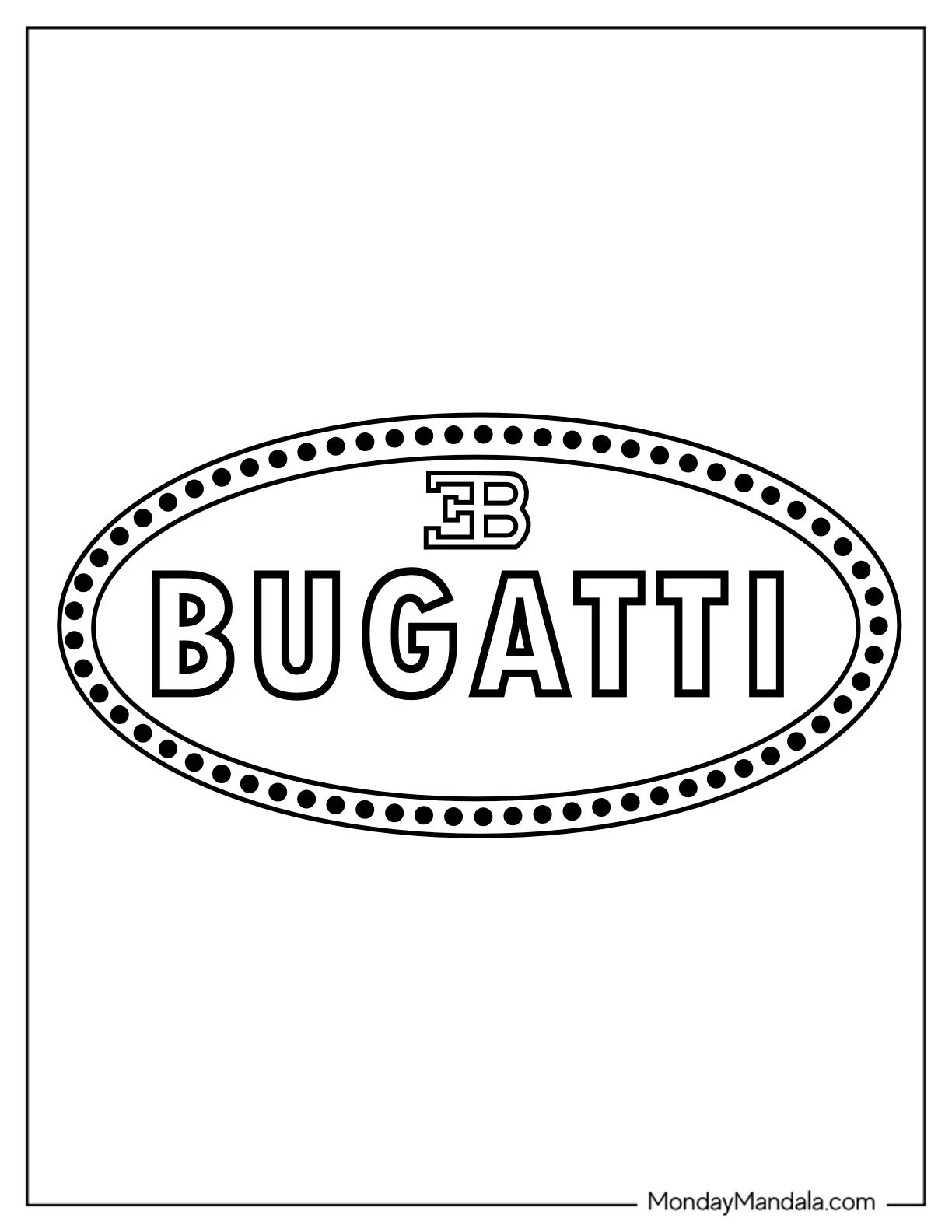 Çocuklar İçin Bugatti Boyama Sayfaları 