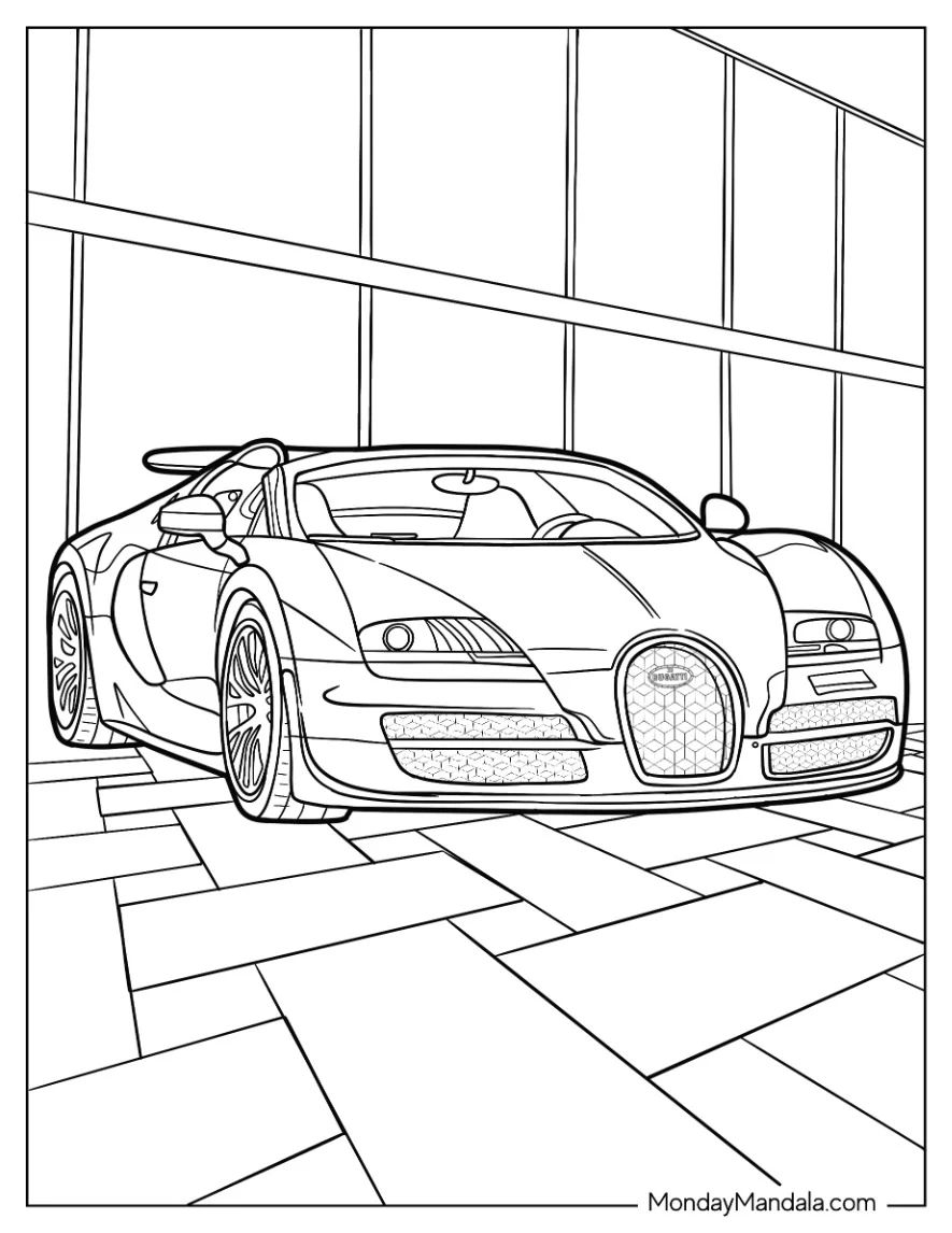 Çocuklar İçin Bugatti Boyama Sayfaları 