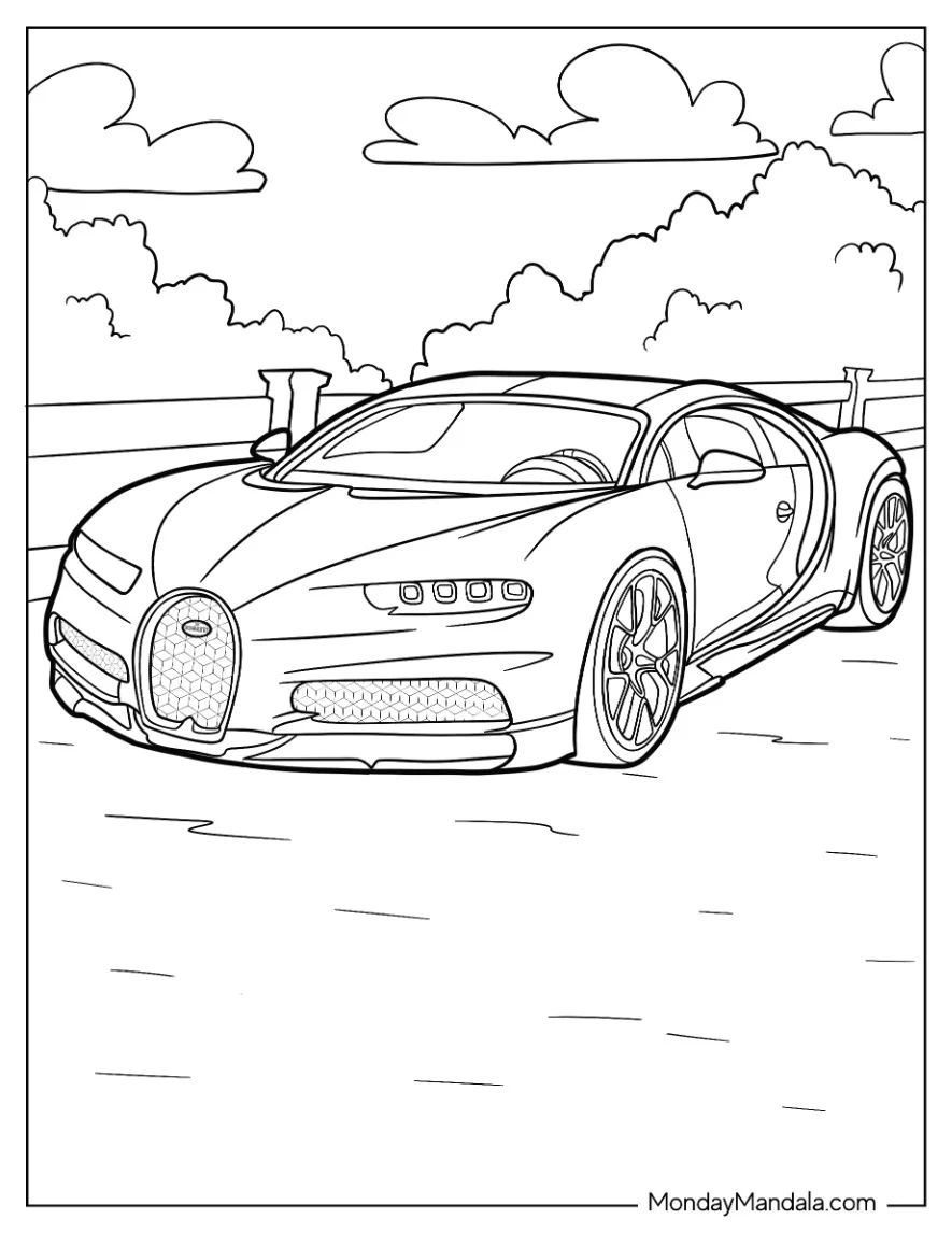 Çocuklar İçin Bugatti Boyama Sayfaları 