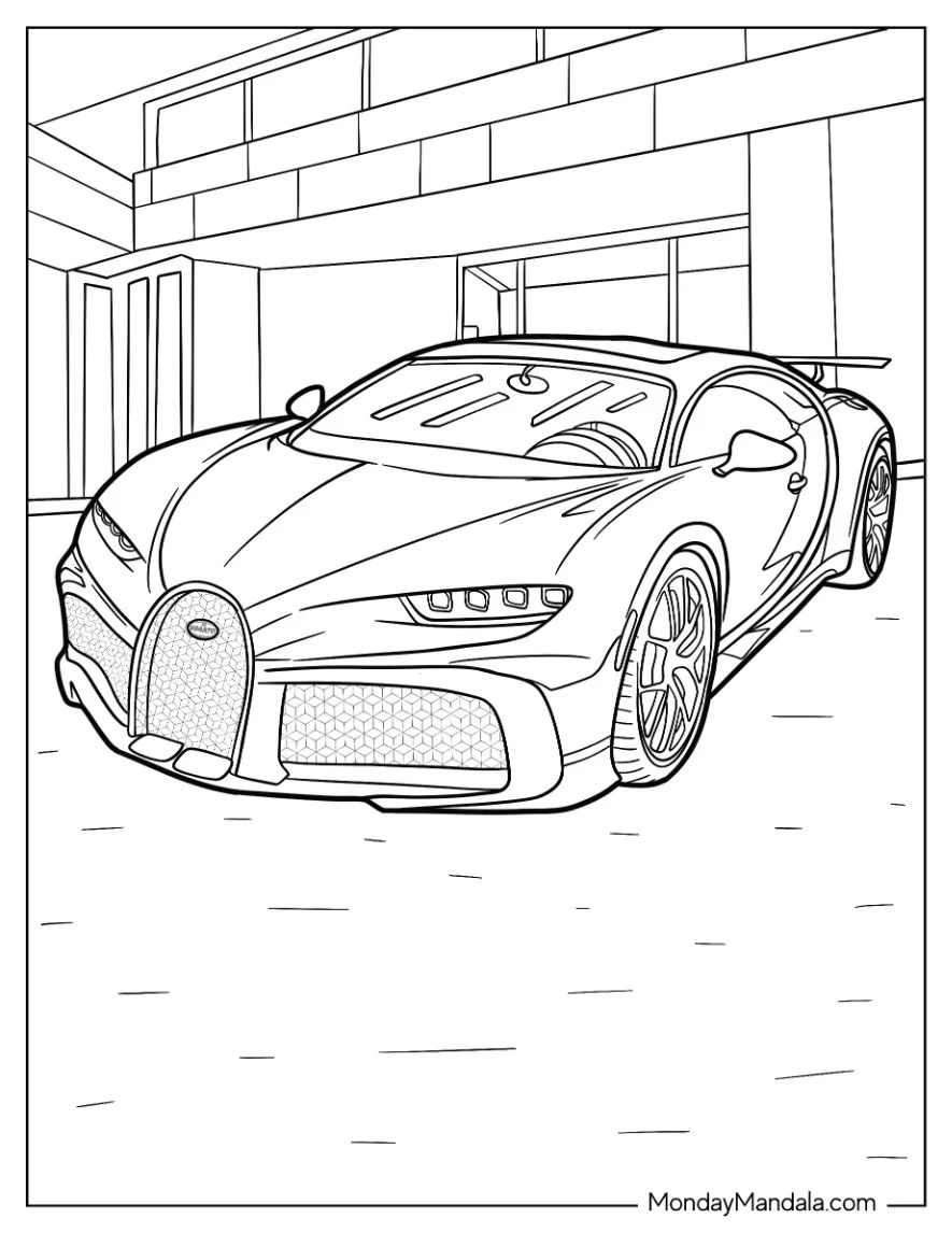Çocuklar İçin Bugatti Boyama Sayfaları 
