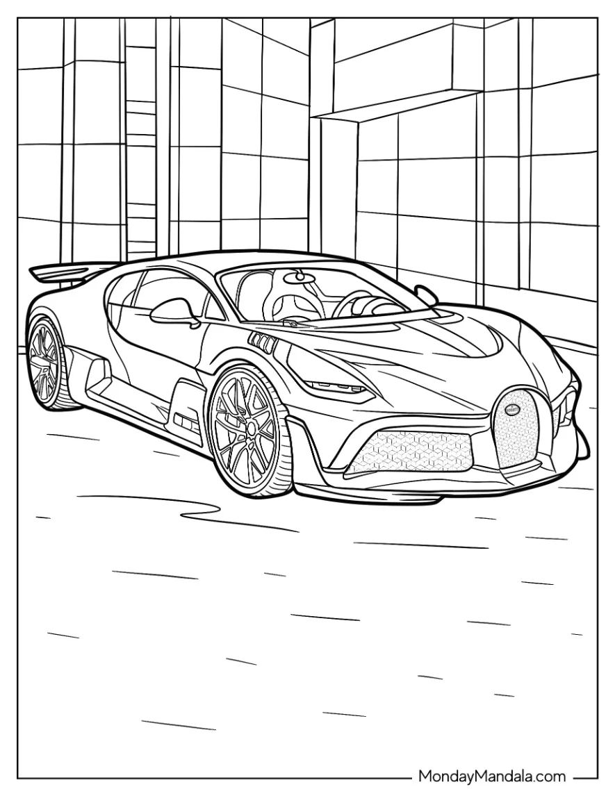 Çocuklar İçin Bugatti Boyama Sayfaları 