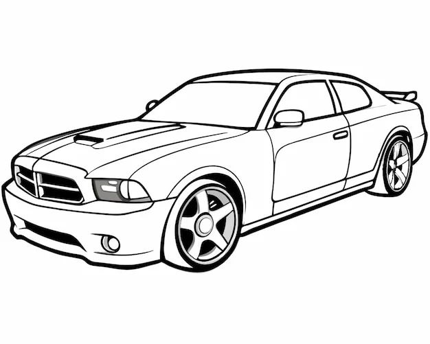 Çocuklar İçin Dodge Boyama Sayfaları 
