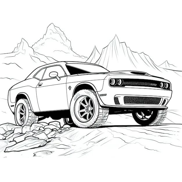 Çocuklar İçin Dodge Boyama Sayfaları 