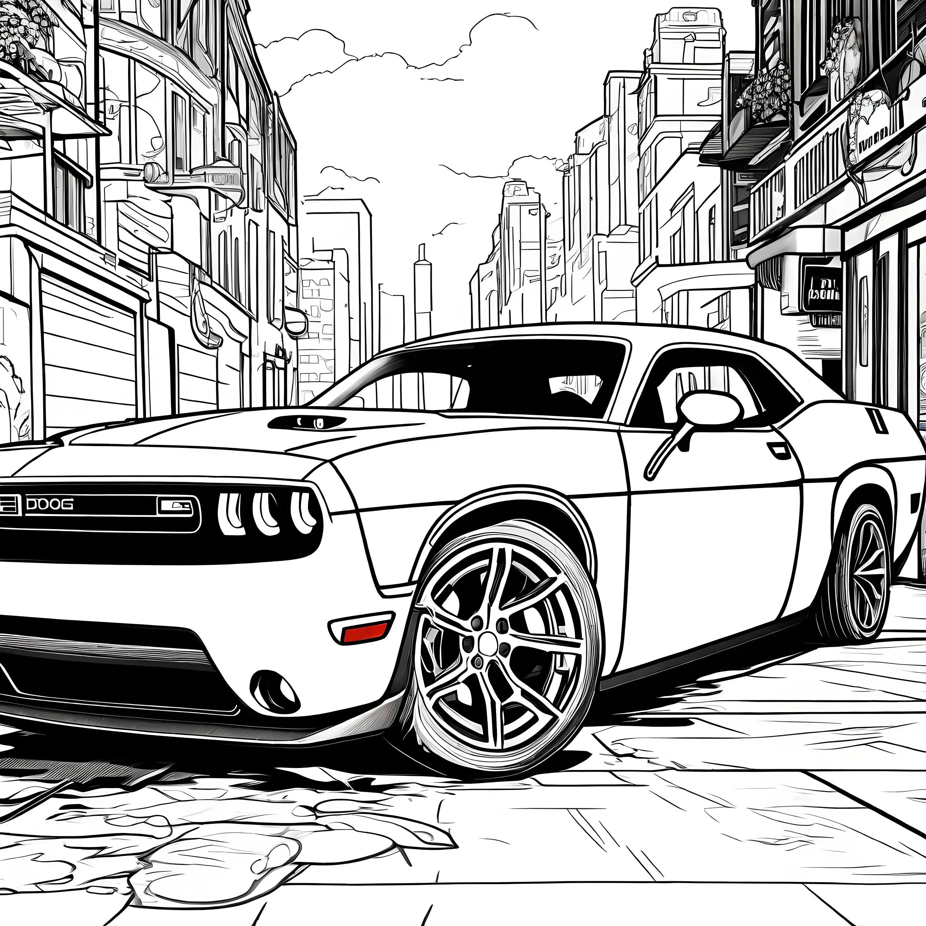 Çocuklar İçin Dodge Boyama Sayfaları 