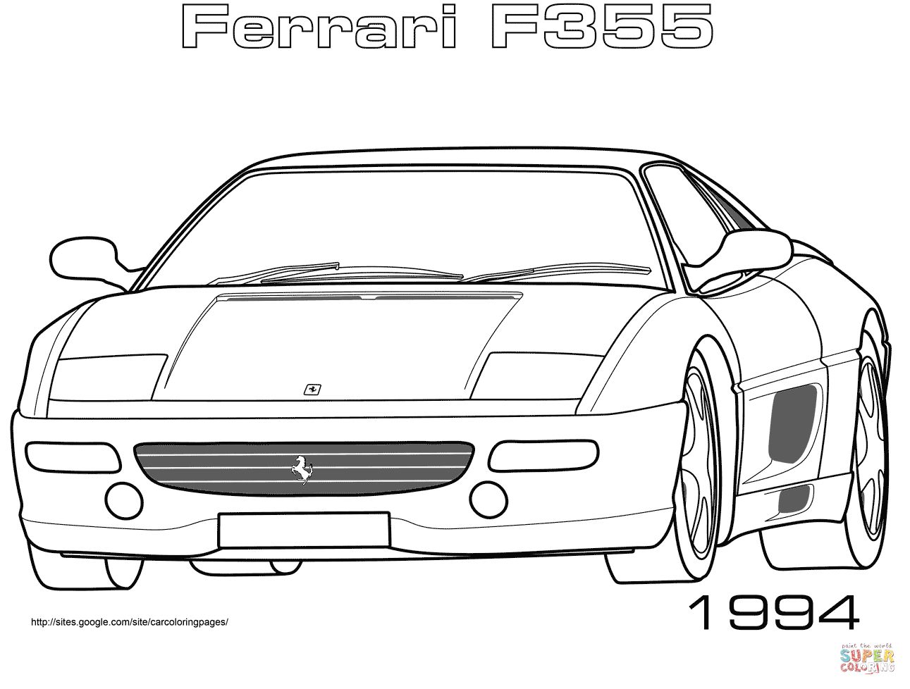Çocuklar İçin Ferrari Boyama Sayfaları 