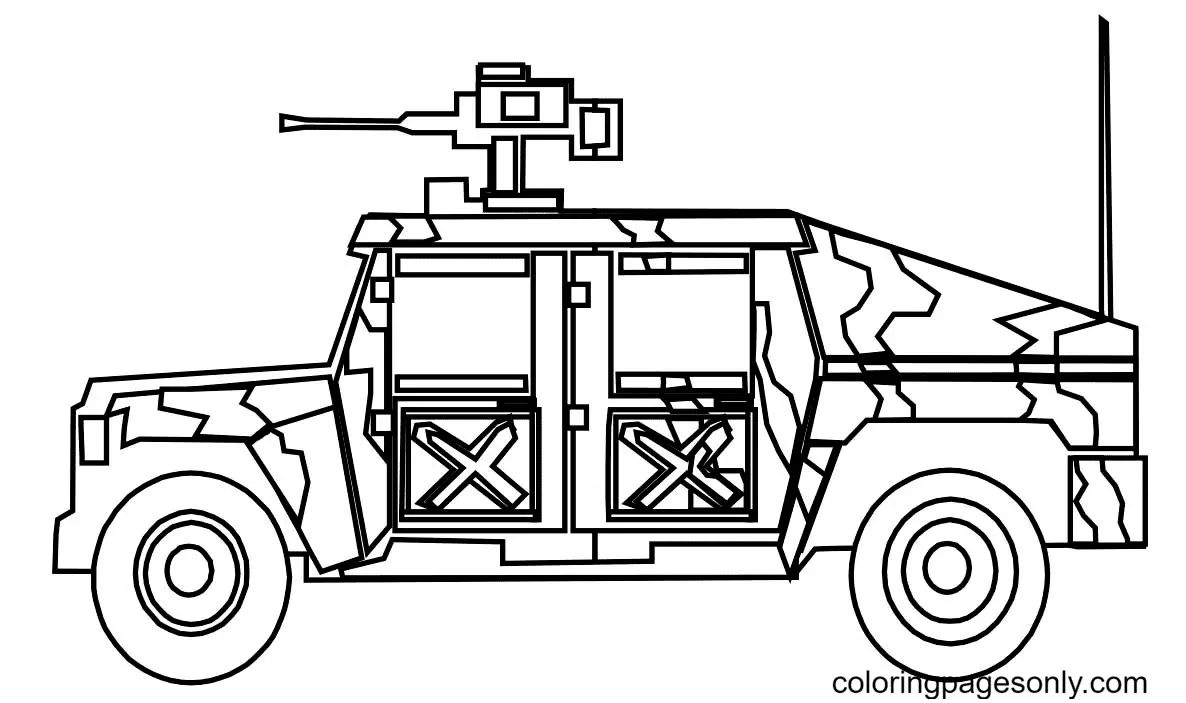 Çocuklar İçin Jeep Boyama Sayfaları 