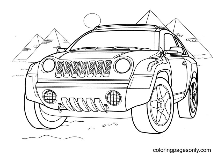 Çocuklar İçin Jeep Boyama Sayfaları 