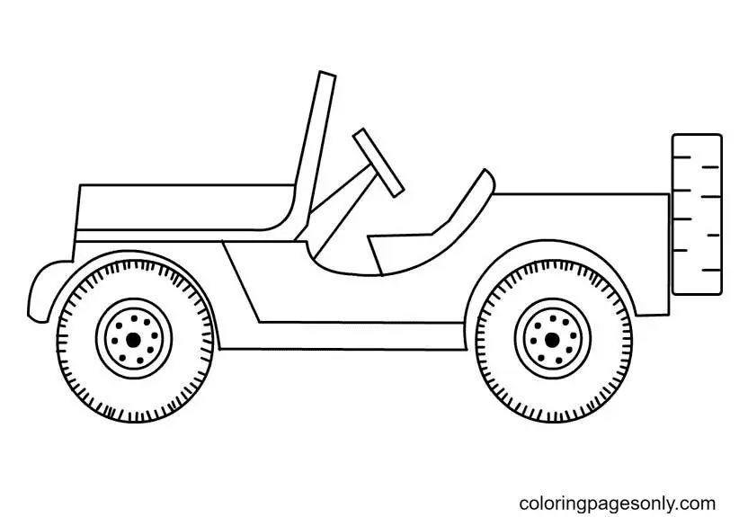 Çocuklar İçin Jeep Boyama Sayfaları 