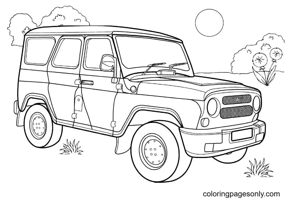 Çocuklar İçin Jeep Boyama Sayfaları 