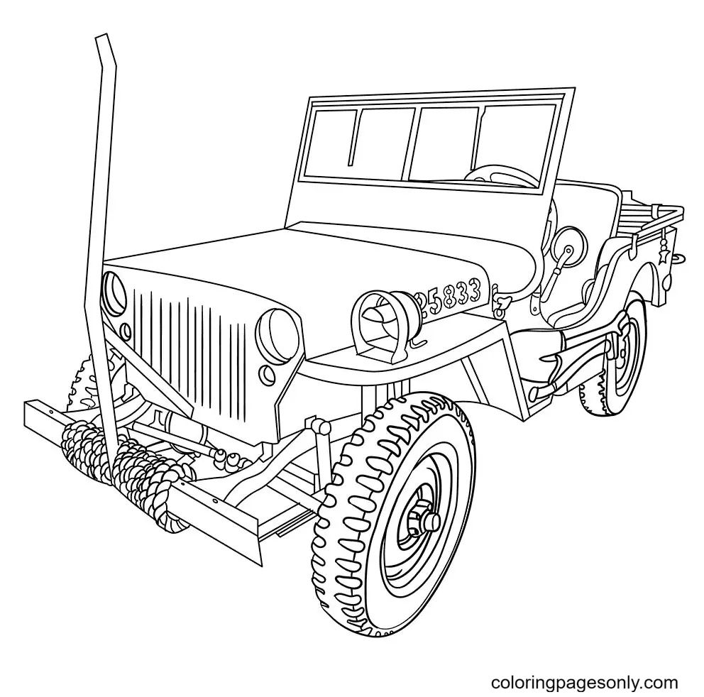 Çocuklar İçin Jeep Boyama Sayfaları 
