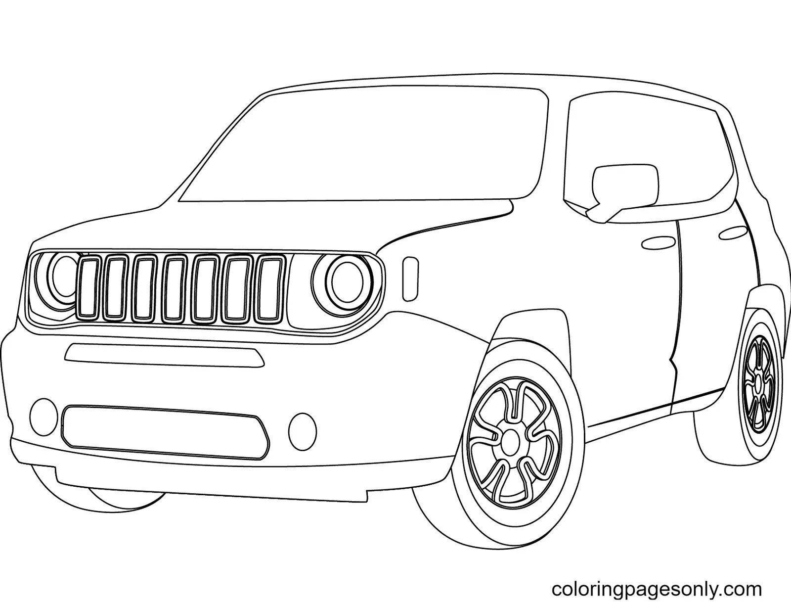 Çocuklar İçin Jeep Boyama Sayfaları 