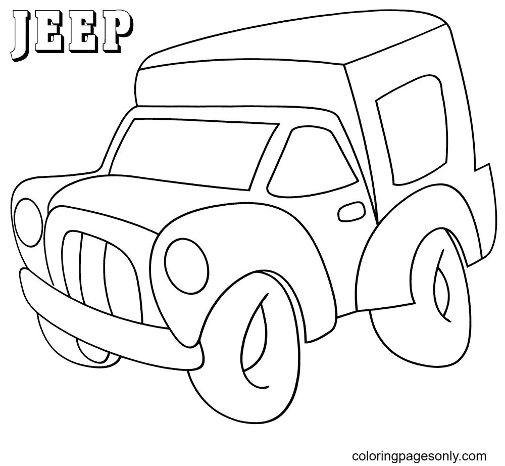Çocuklar İçin Jeep Boyama Sayfaları 