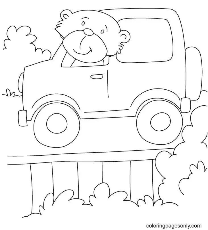Çocuklar İçin Jeep Boyama Sayfaları 