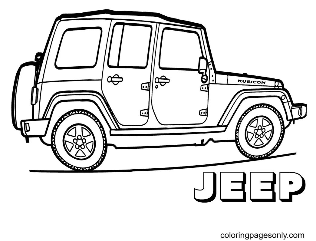Çocuklar İçin Jeep Boyama Sayfaları 