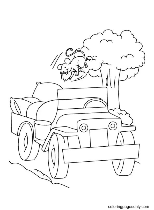 Çocuklar İçin Jeep Boyama Sayfaları 