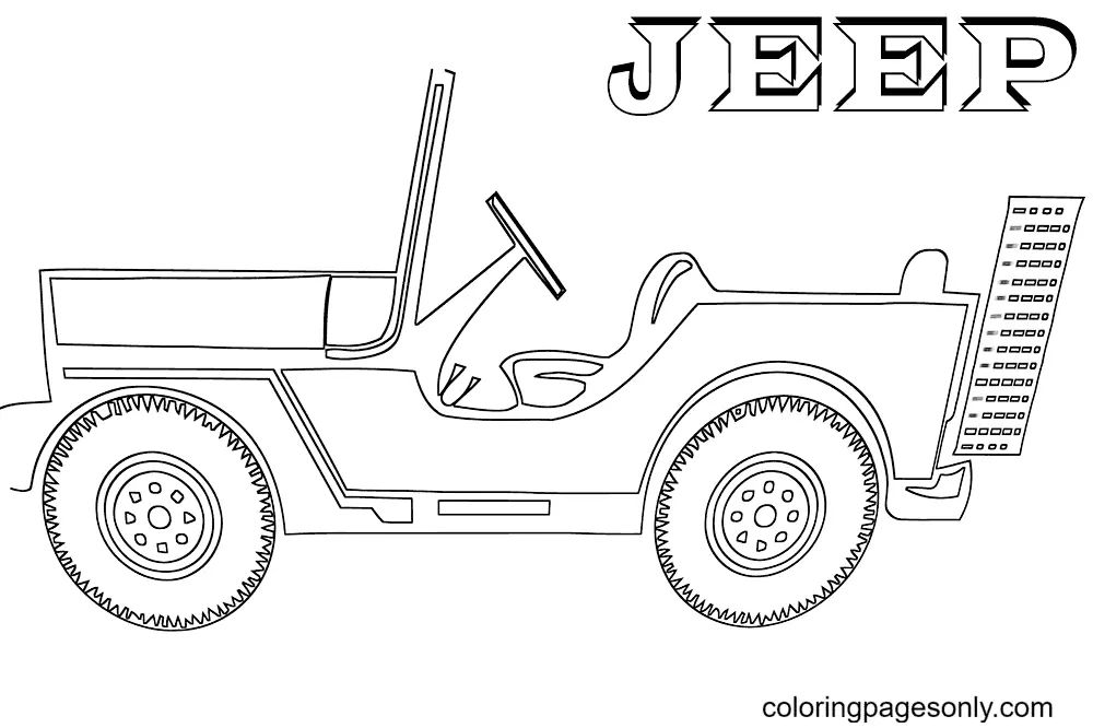 Çocuklar İçin Jeep Boyama Sayfaları 