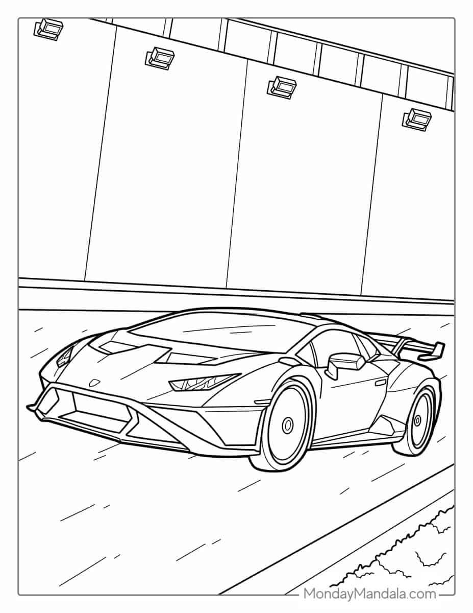 Çocuklar İçin Lamborghini Boyama Sayfaları 
