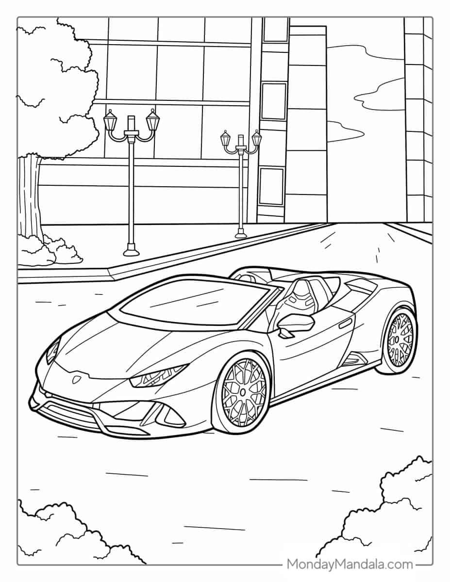 Çocuklar İçin Lamborghini Boyama Sayfaları 
