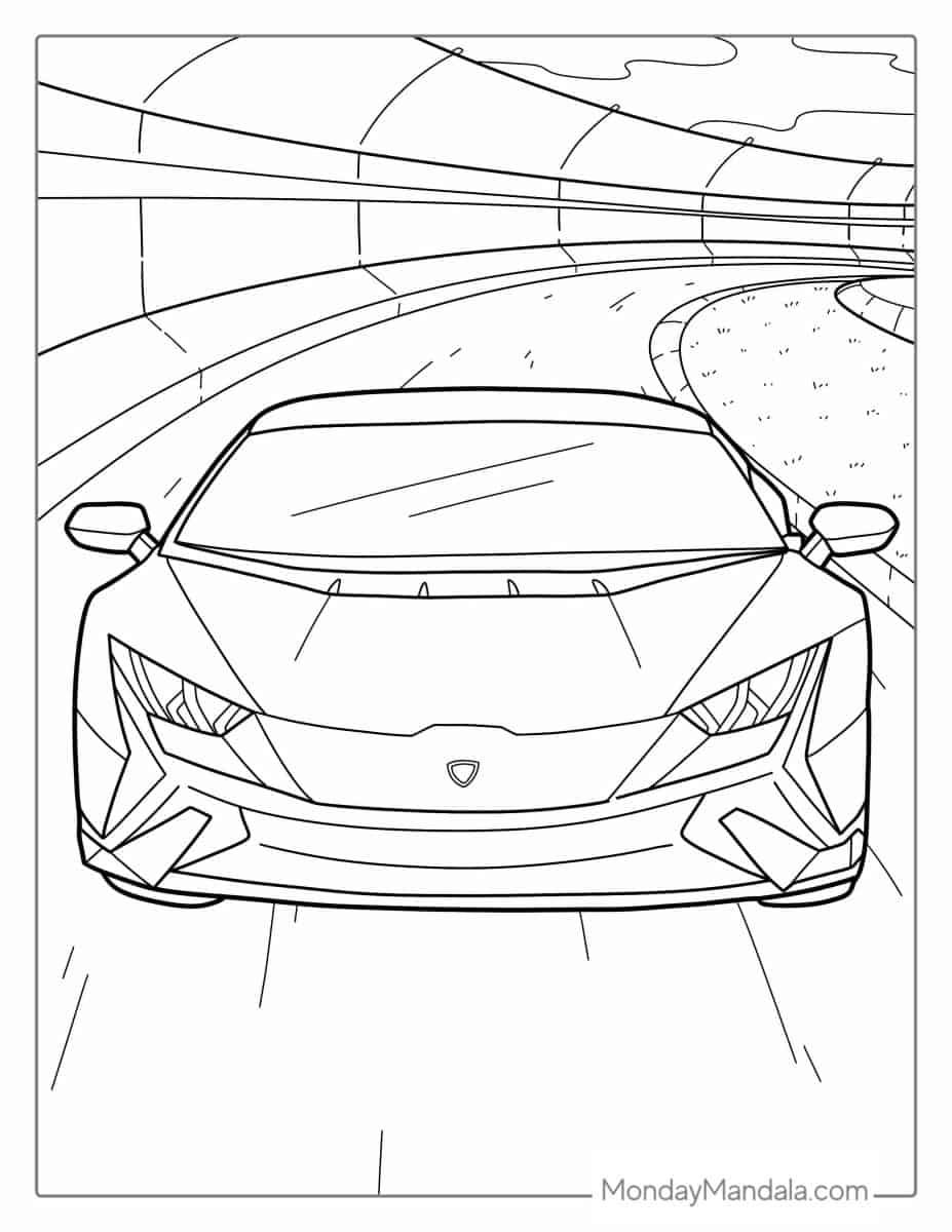 Çocuklar İçin Lamborghini Boyama Sayfaları 