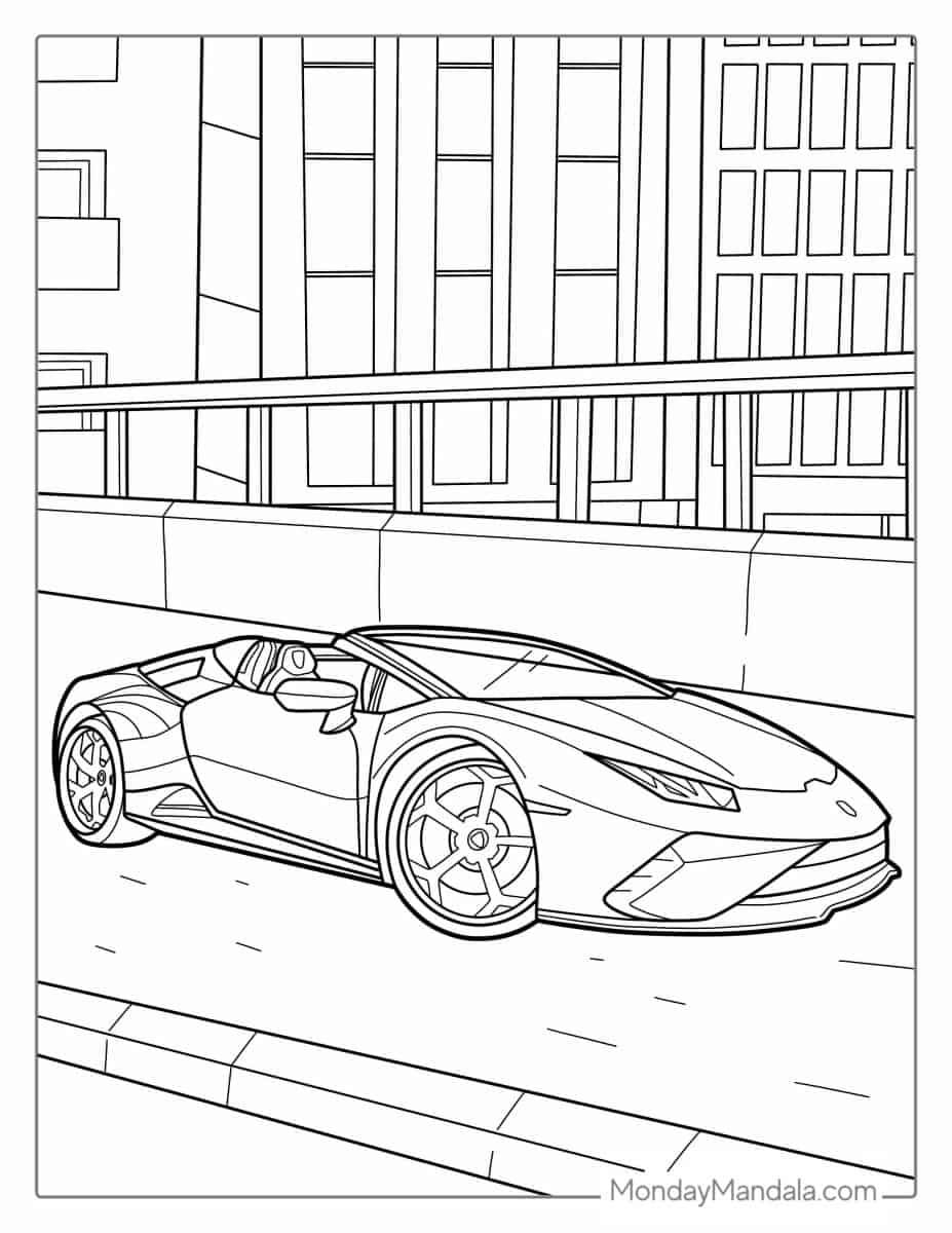 Çocuklar İçin Lamborghini Boyama Sayfaları 