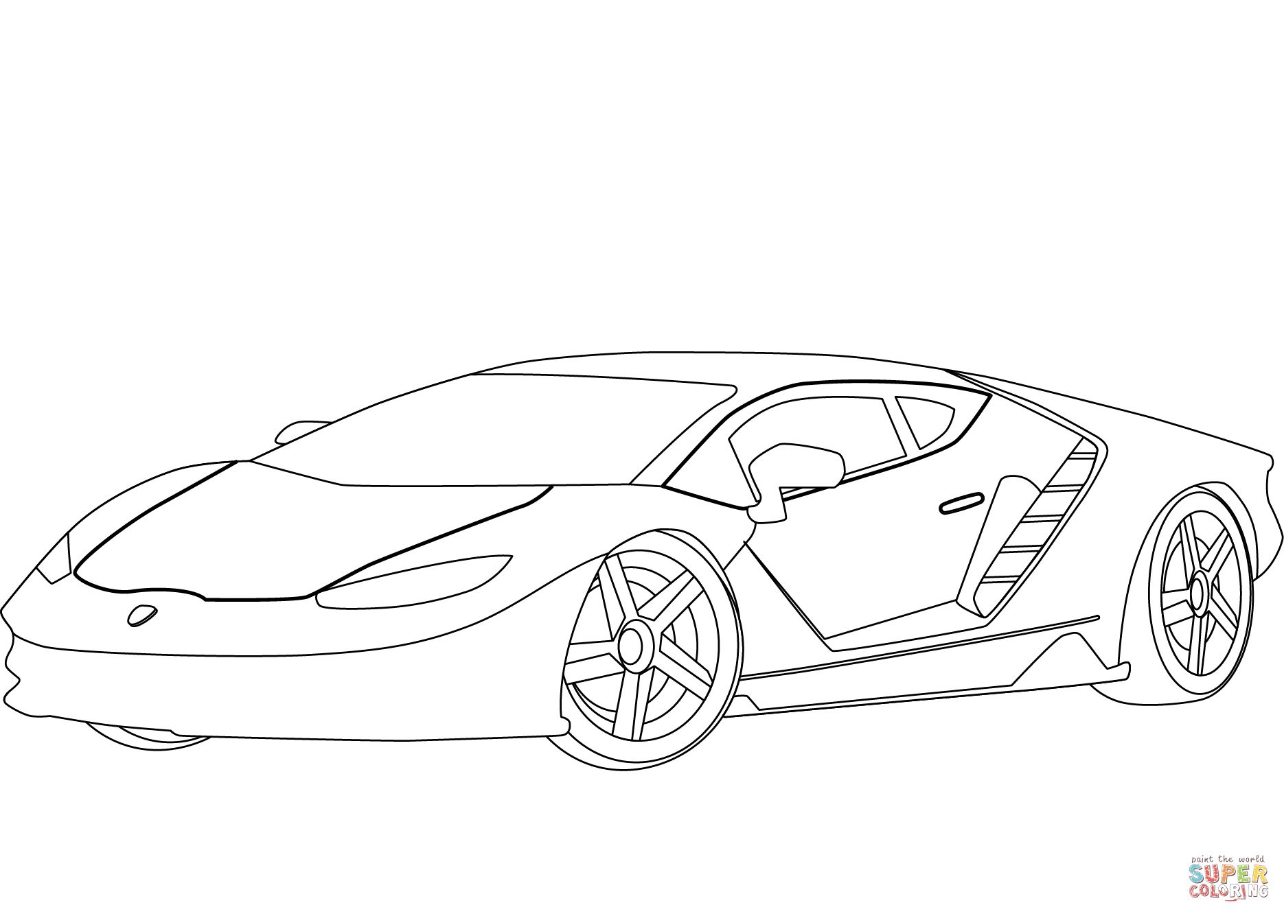 Çocuklar İçin Lamborghini Boyama Sayfaları 