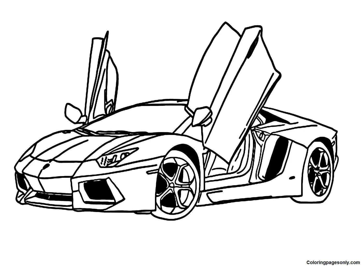 Çocuklar İçin Lamborghini Boyama Sayfaları 