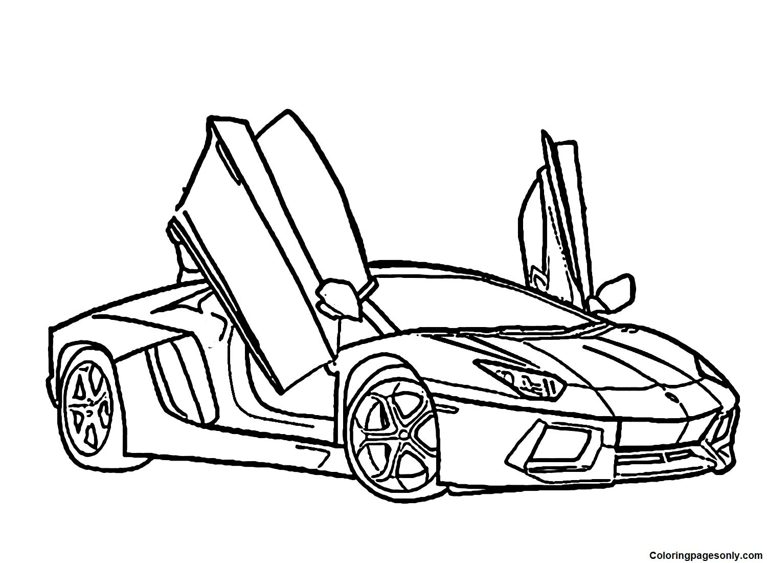 Çocuklar İçin Lamborghini Boyama Sayfaları 
