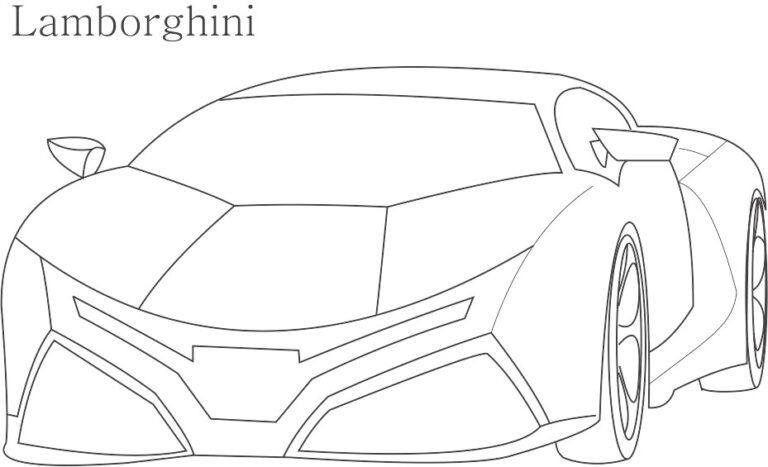 Çocuklar İçin Lamborghini Boyama Sayfaları 