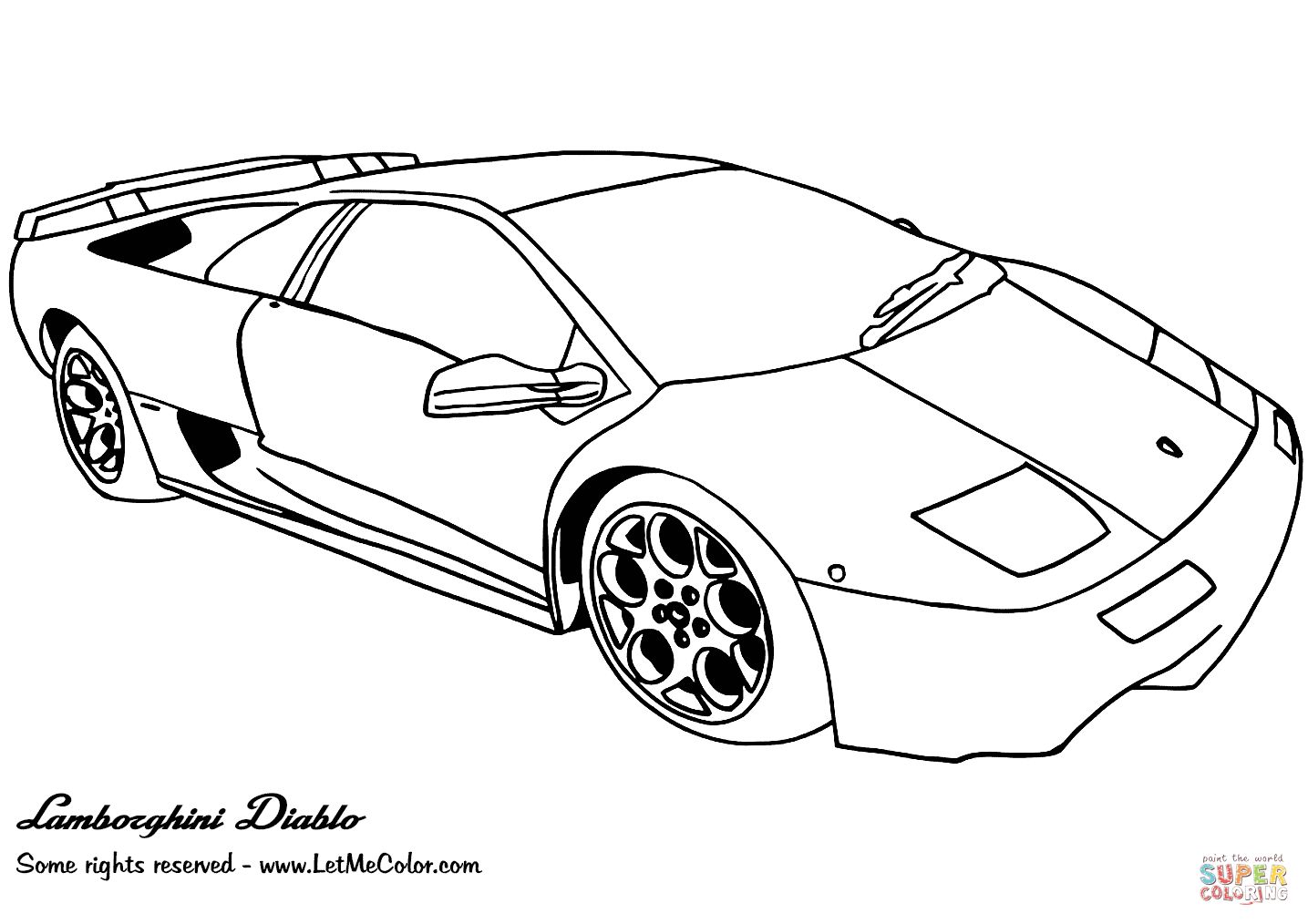 Çocuklar İçin Lamborghini Boyama Sayfaları 