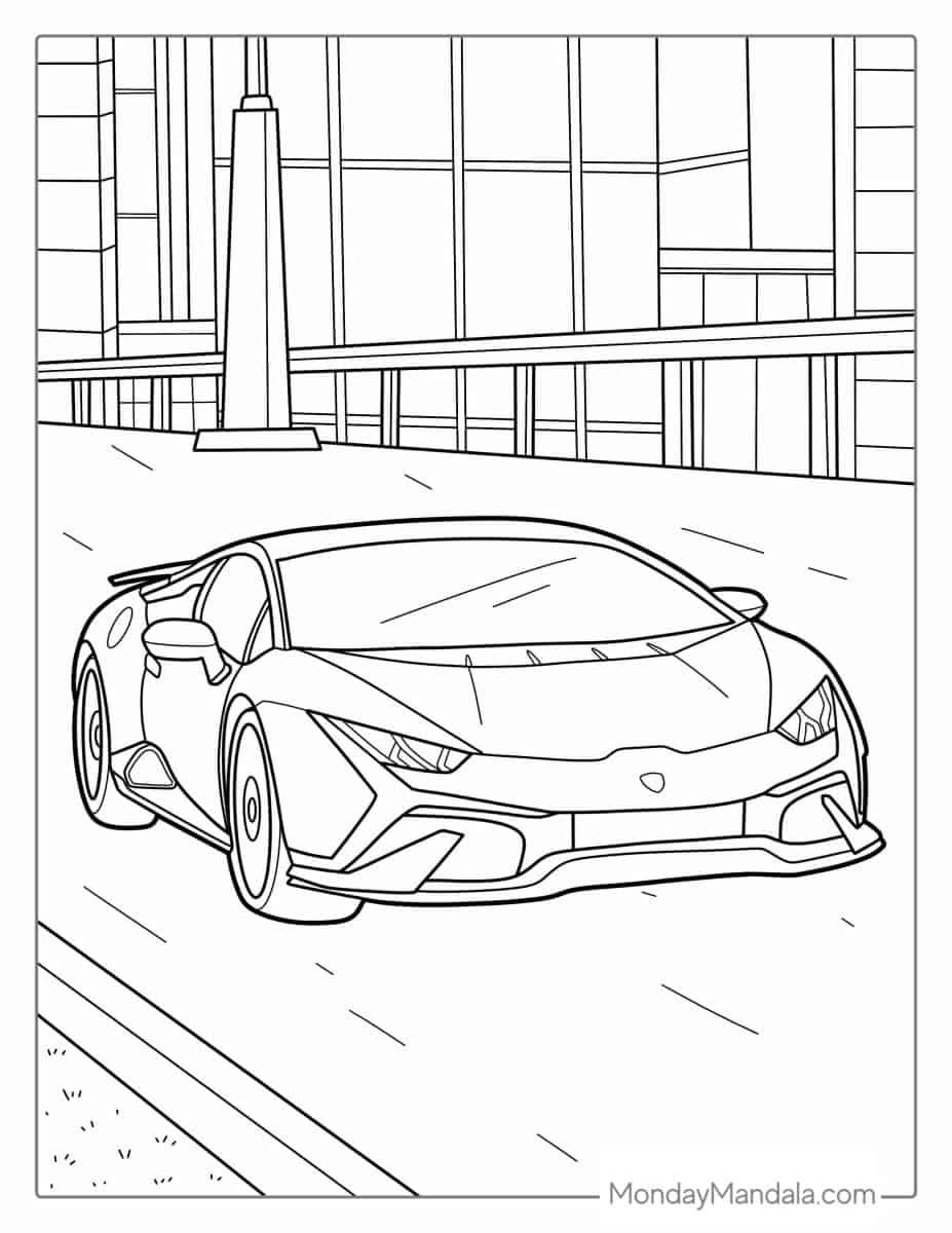 Çocuklar İçin Lamborghini Boyama Sayfaları 