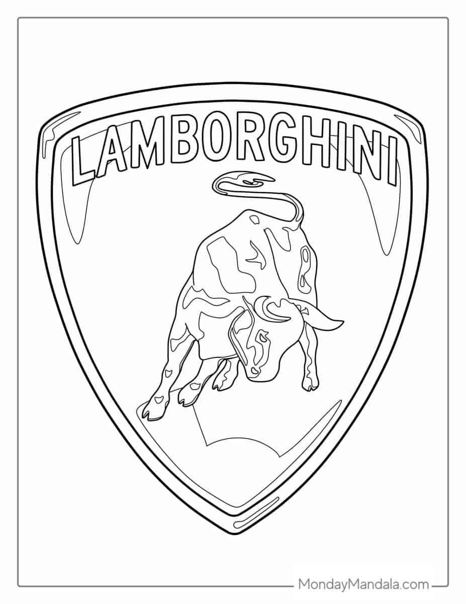 Çocuklar İçin Lamborghini Boyama Sayfaları 