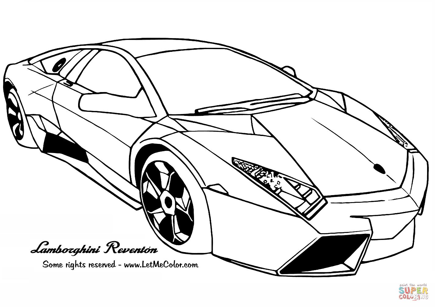 Çocuklar İçin Lamborghini Boyama Sayfaları 