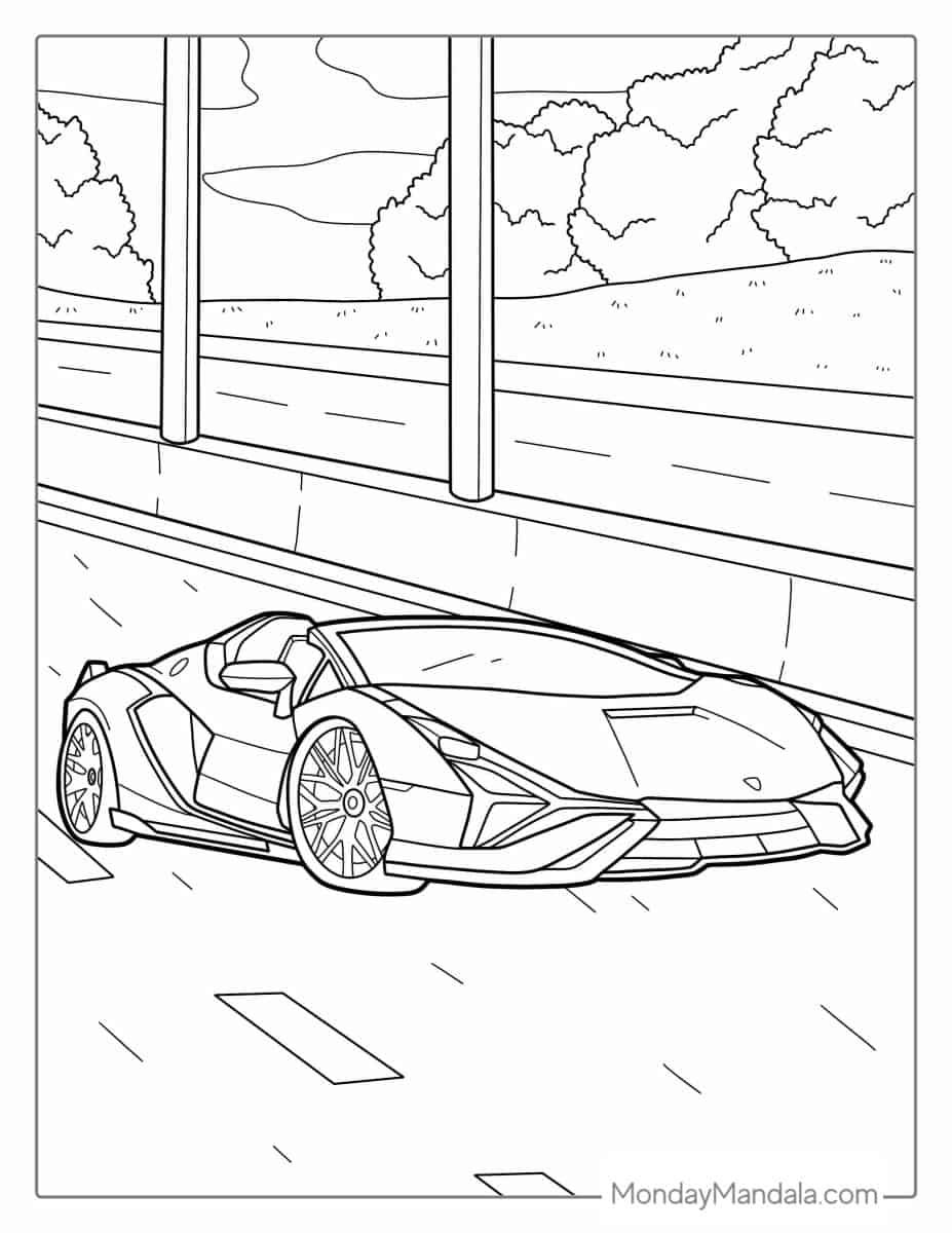 Çocuklar İçin Lamborghini Boyama Sayfaları 